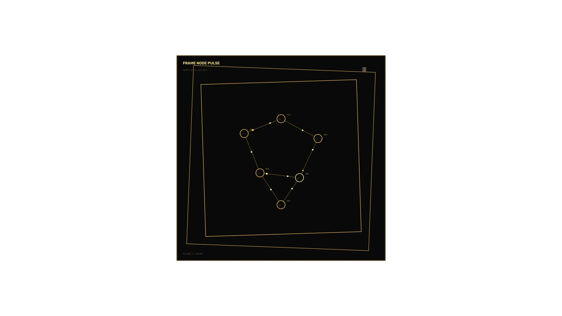 Amber node network on a black geometric grid — free 3840x2160 4K wallpaper image