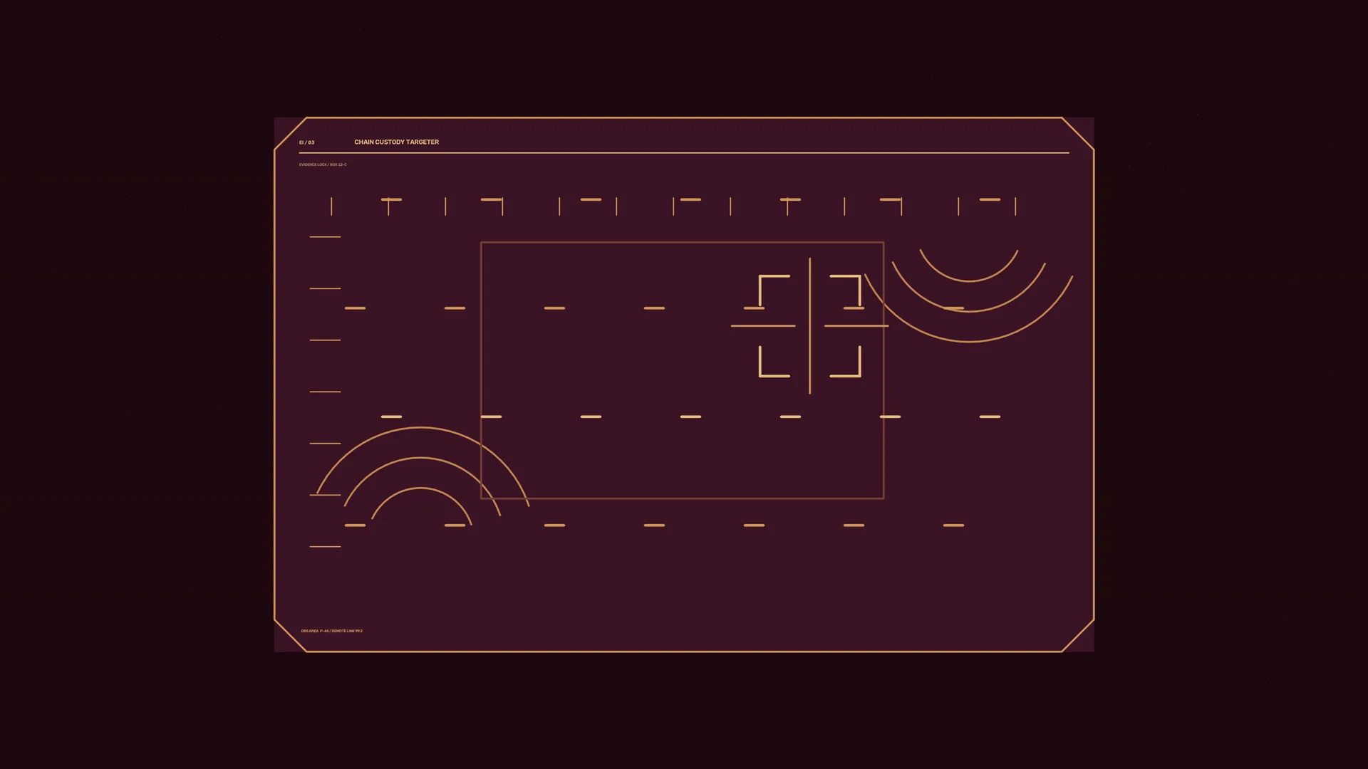 Amber technical interface on a dark burgundy field — free 3840x2160 4K wallpaper image