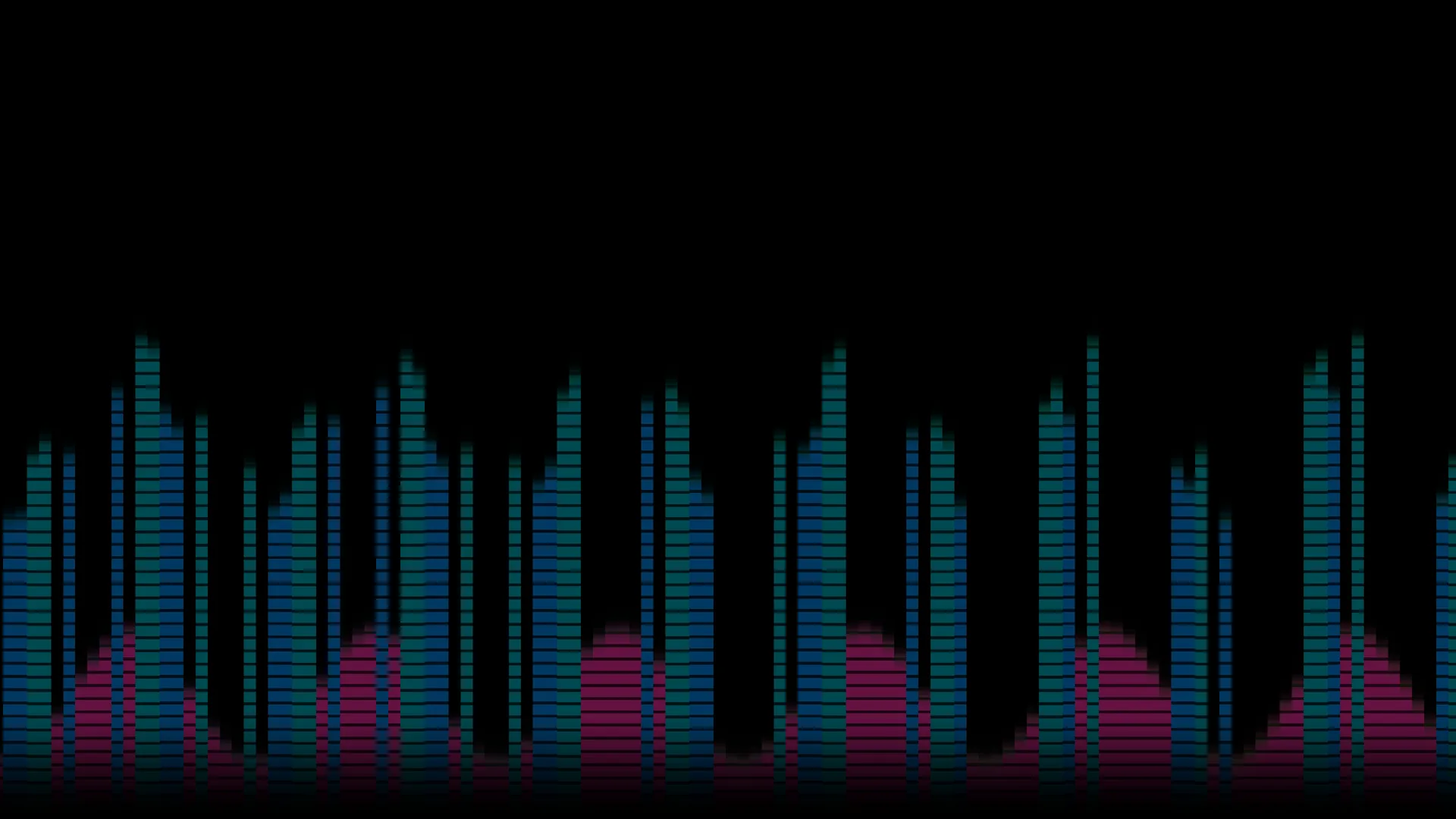 Neon equalizer bars on a black field — free 3840x2160 4K wallpaper image