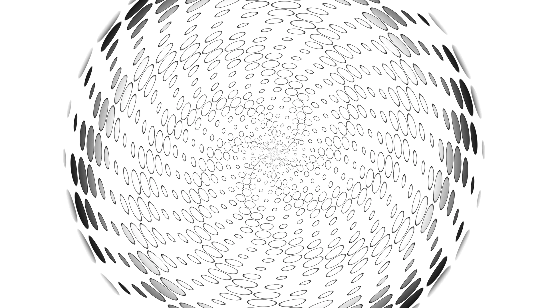 Monochrome radial lattice of elliptical forms — free 3840x2160 4K wallpaper image