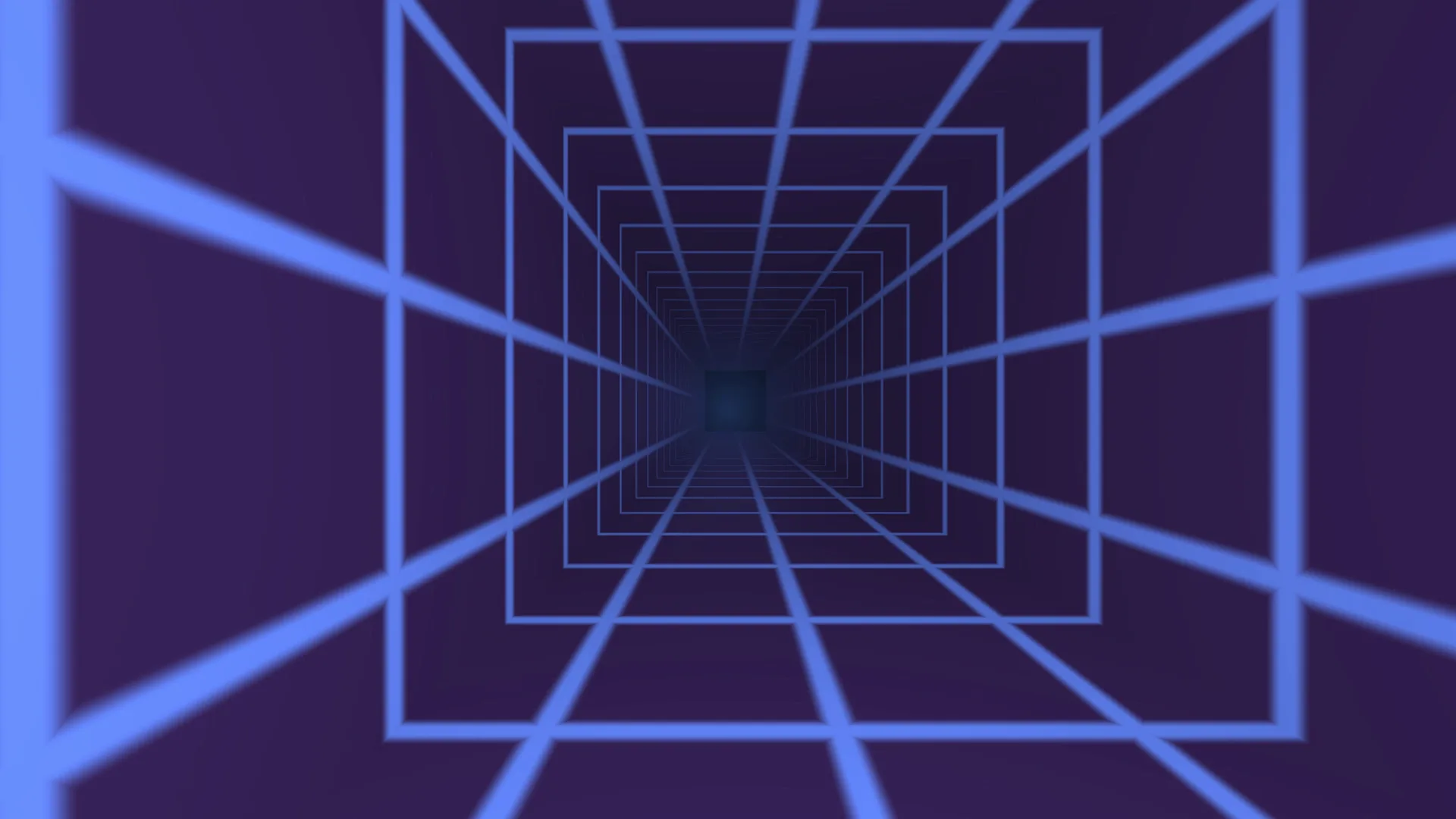 Blue wireframe tunnel in deep violet perspective — free 3840x2160 4K wallpaper image