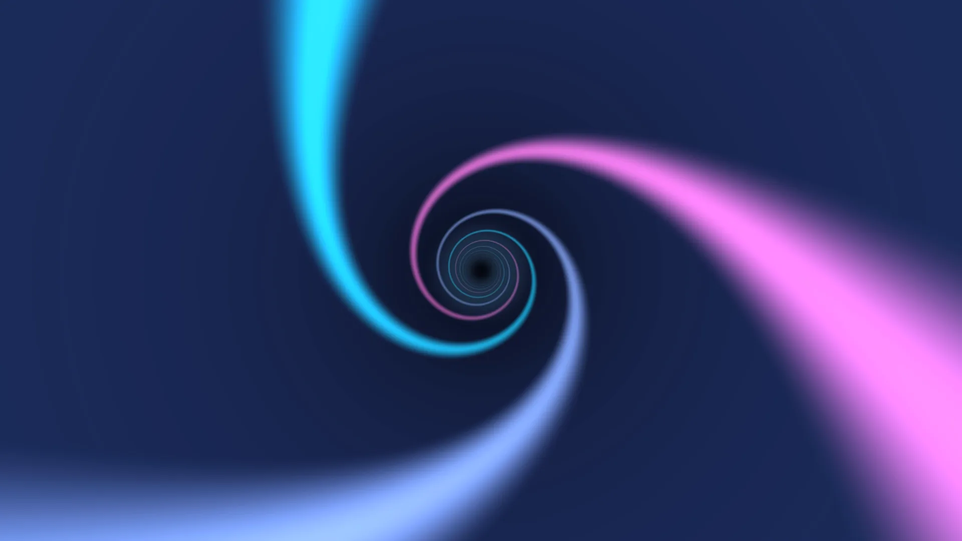 Neon spiral arcs on a deep blue field — free 3840x2160 4K wallpaper image
