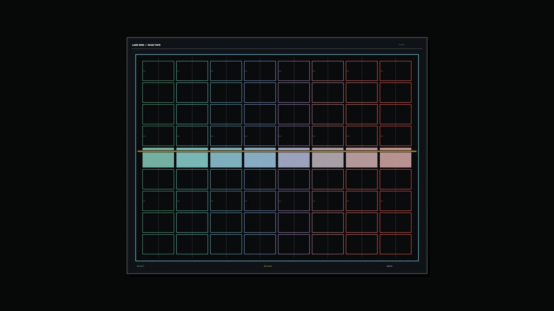 Chromatic lane grid with central signal band — free 3840x2160 4K wallpaper image