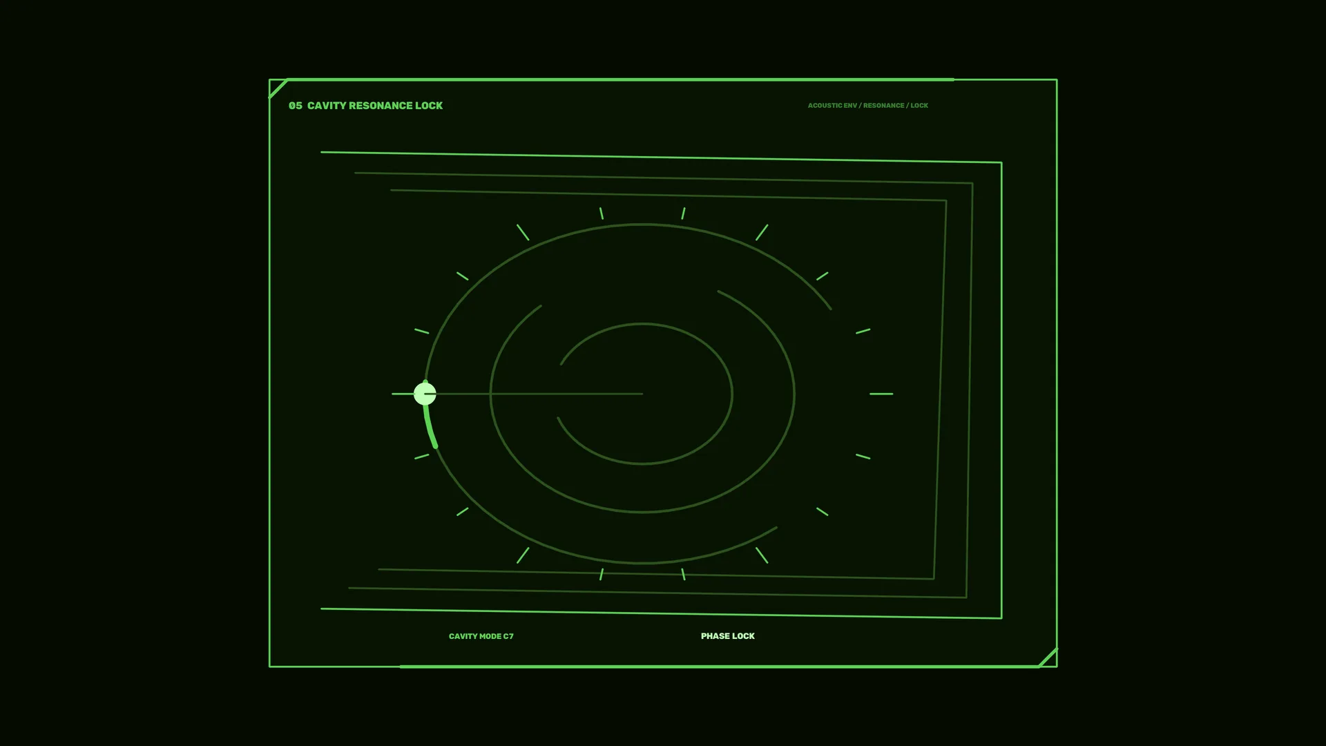 Green cavity resonance lock interface — free 3840x2160 4K wallpaper image