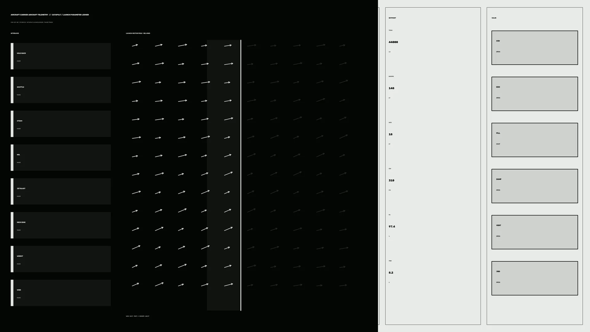 Monochrome spacecraft telemetry interface diagram — free 3840x2160 4K wallpaper image