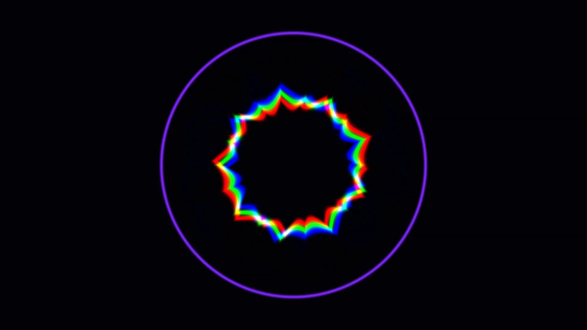 Chromatic jagged ring inside a violet circle — free 3840x2160 4K wallpaper image