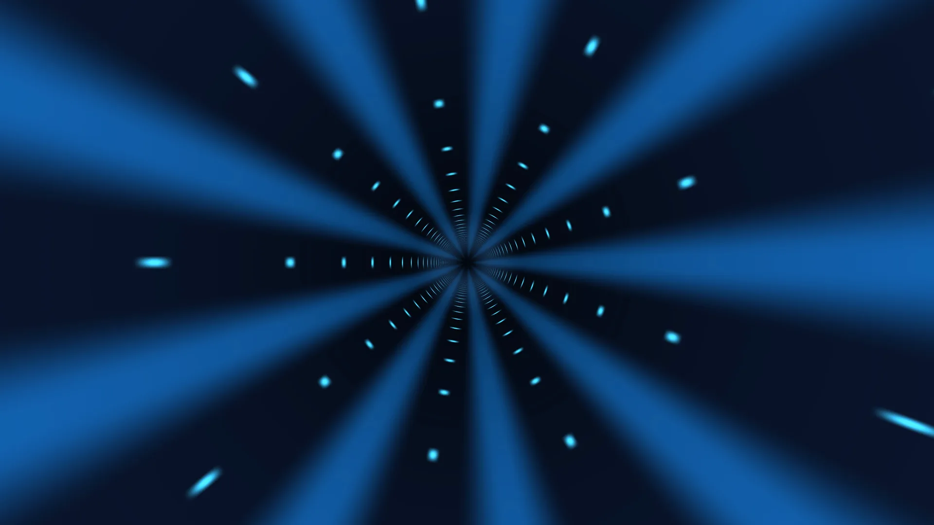 Blue radial tunnel with luminous particles — free 3840x2160 4K wallpaper image