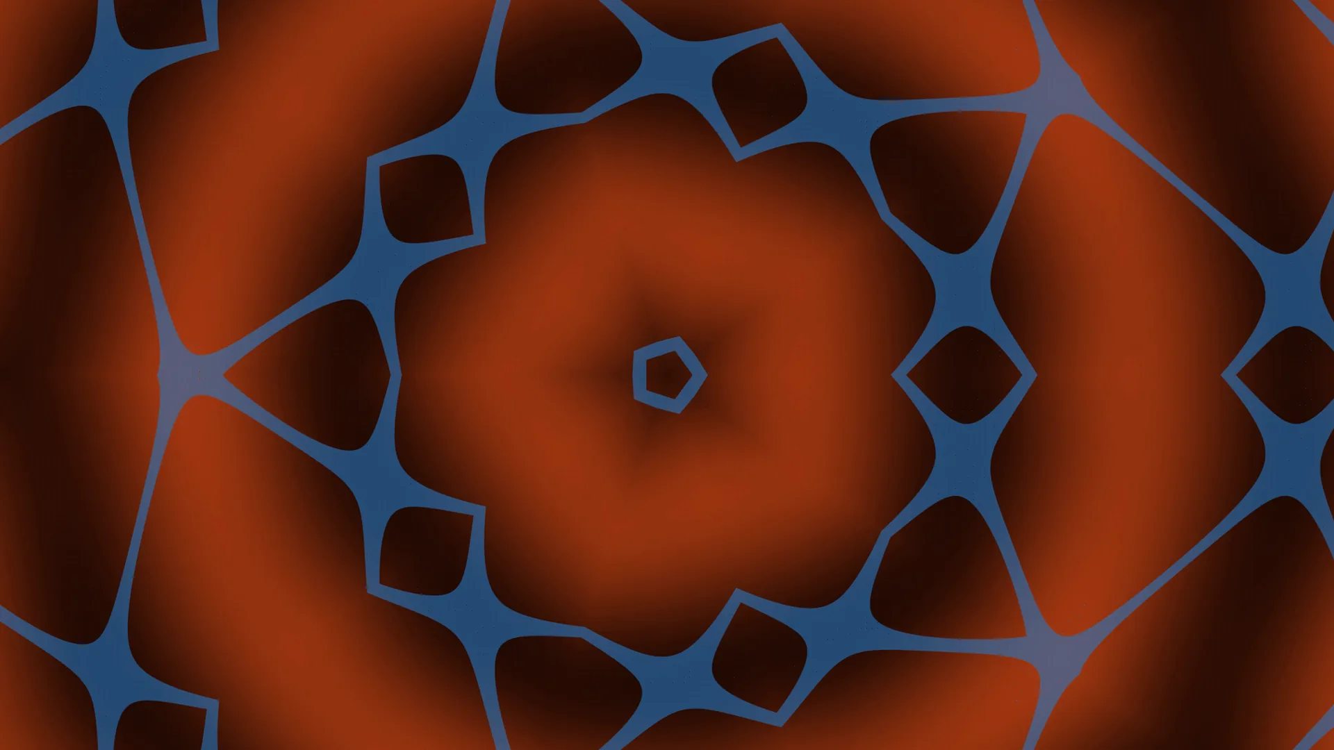 Blue cellular lattice over a burnt orange field — free 3840x2160 4K wallpaper image