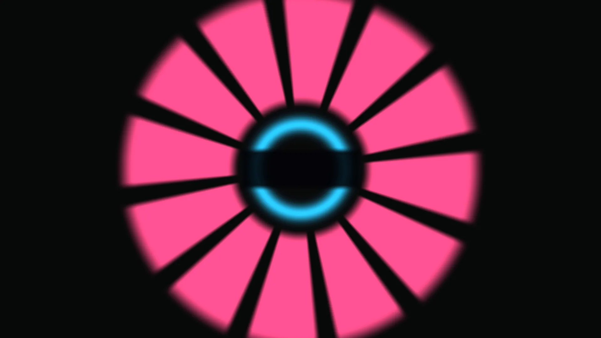 Pink radial wheel with cyan central ring — free 3840x2160 4K wallpaper image