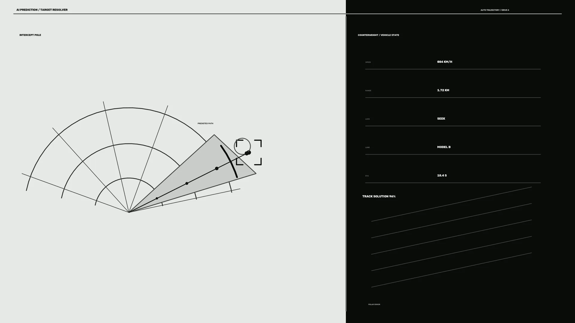 Monochrome Intercept Trajectory Interface Diagram — free 3840x2160 4K wallpaper image