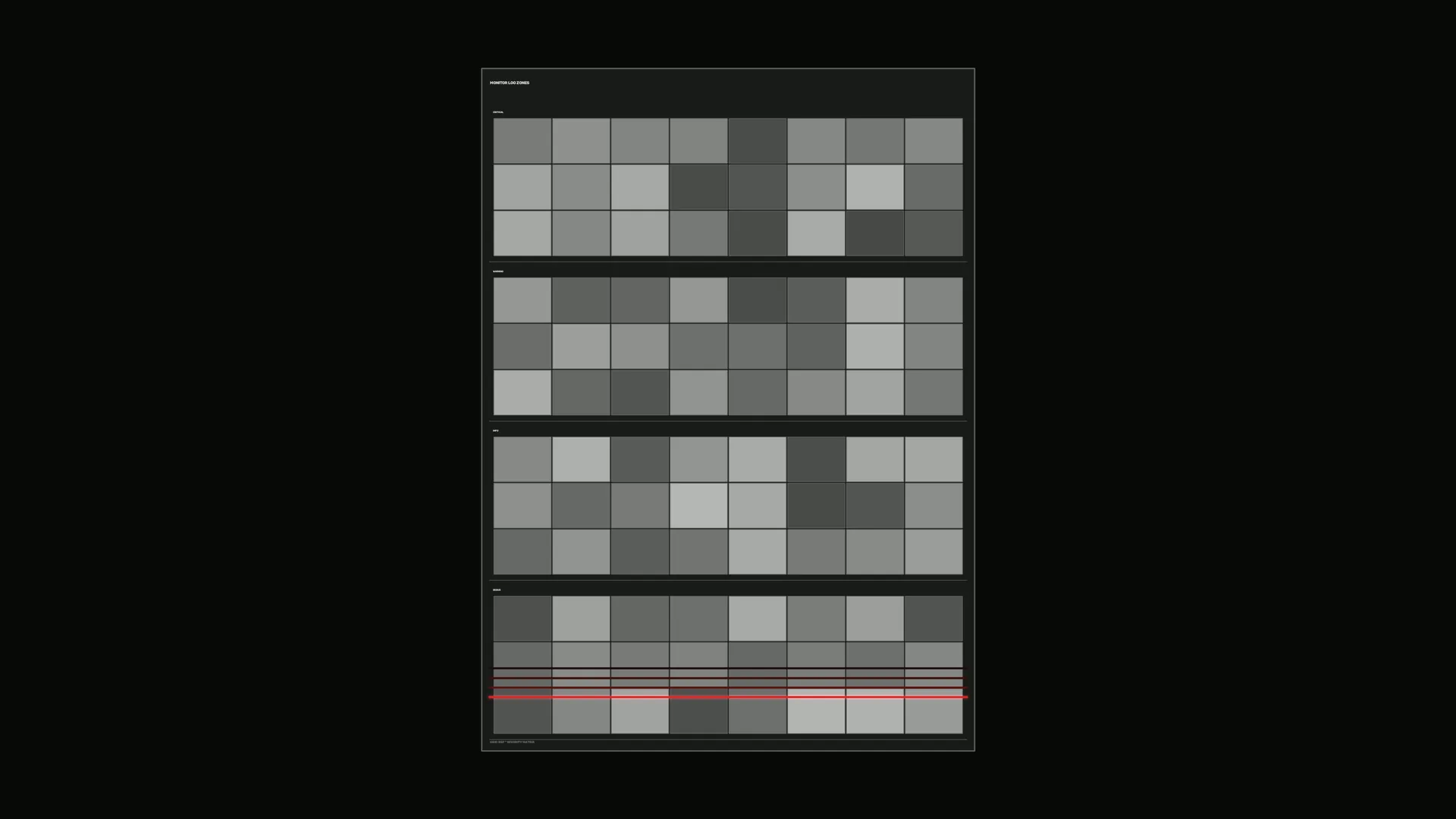 Monochrome monitor calibration grid with red lines — free 3840x2160 4K wallpaper image
