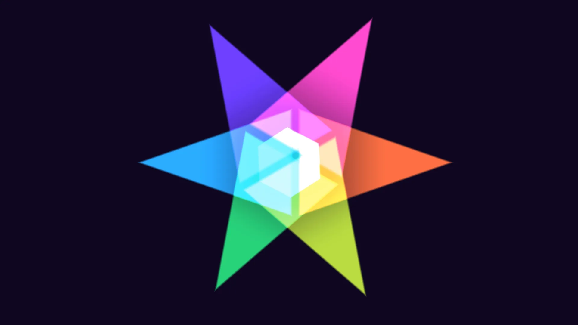 Prismatic geometric star on a dark field — free 3840x2160 4K wallpaper image