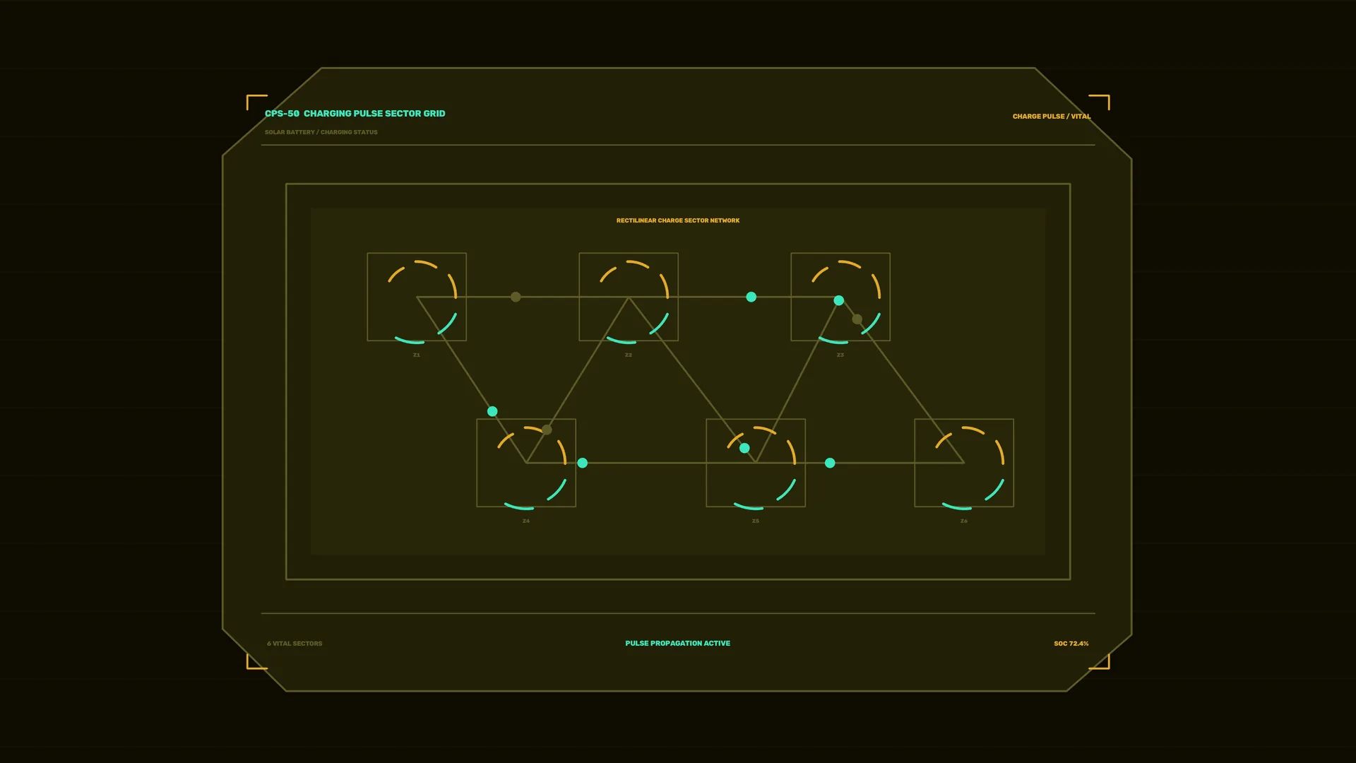 Charging pulse sector grid in dark olive — free 3840x2160 4K wallpaper image