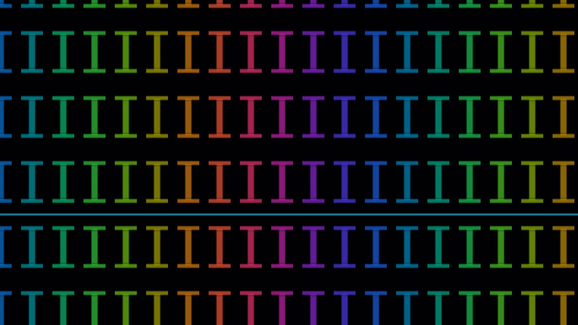 Repeated rainbow brackets on a black grid — free 3840x2160 4K wallpaper image