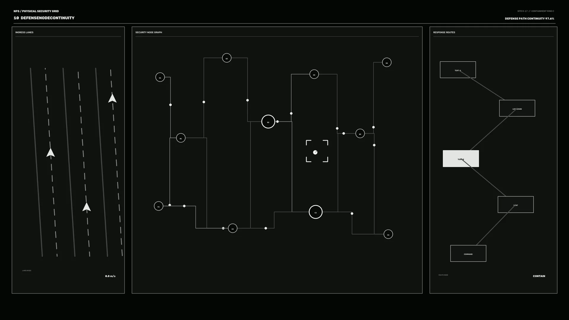 Monochrome Security Network Diagram Interface — free 3840x2160 4K wallpaper image