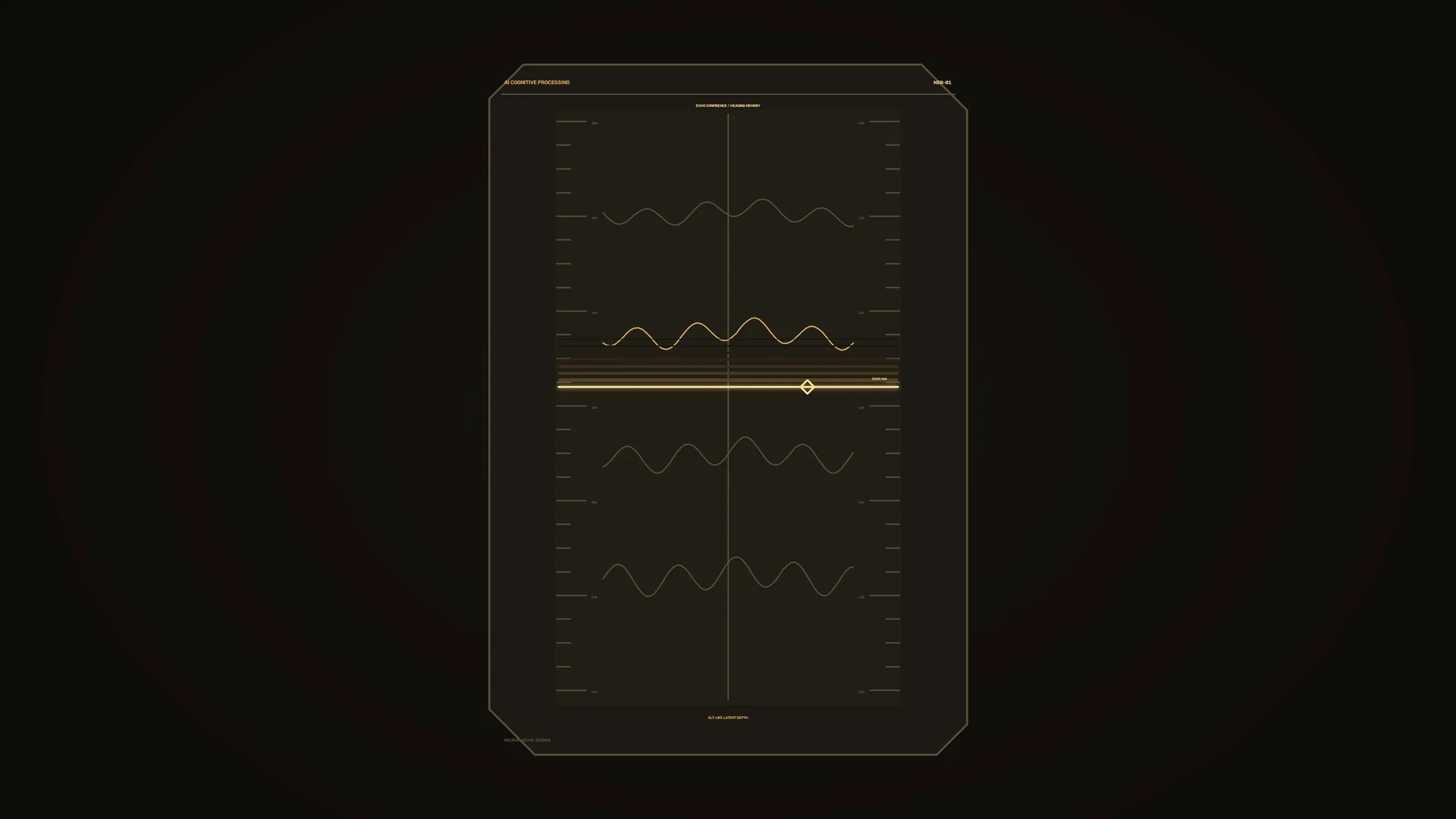 Amber waveform interface on a dark field — free 3840x2160 4K wallpaper image
