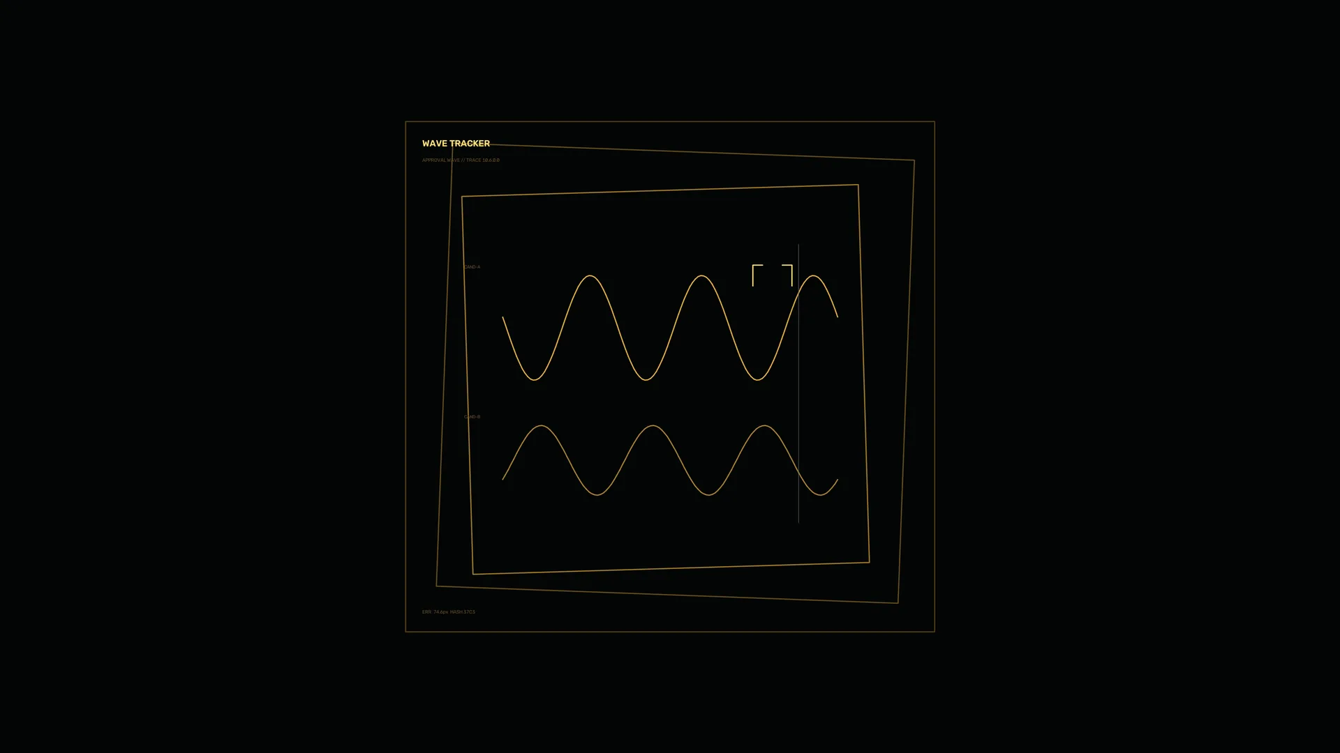Amber Waveforms in a Layered Technical Grid — free 3840x2160 4K wallpaper image