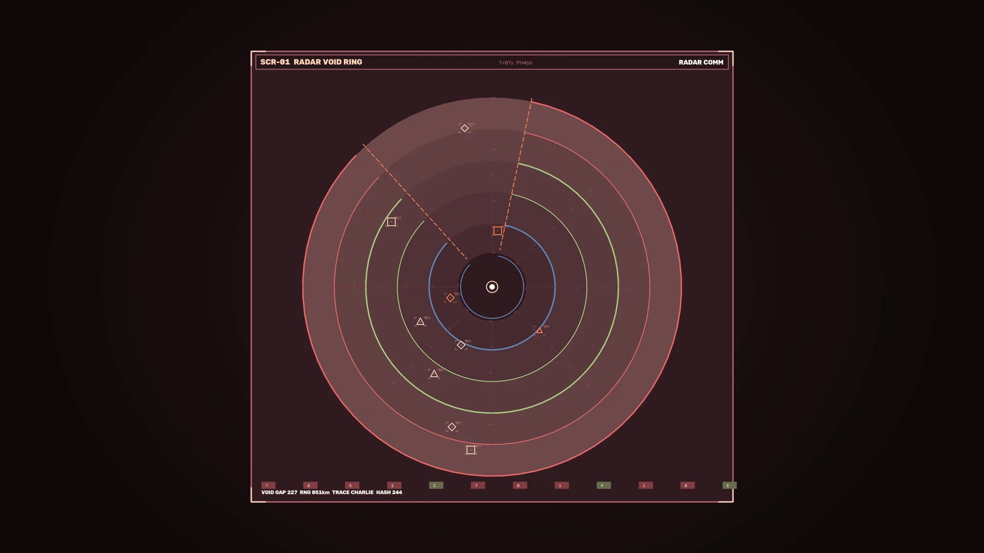 Concentric radar rings in a dark technical display — free 3840x2160 4K wallpaper image