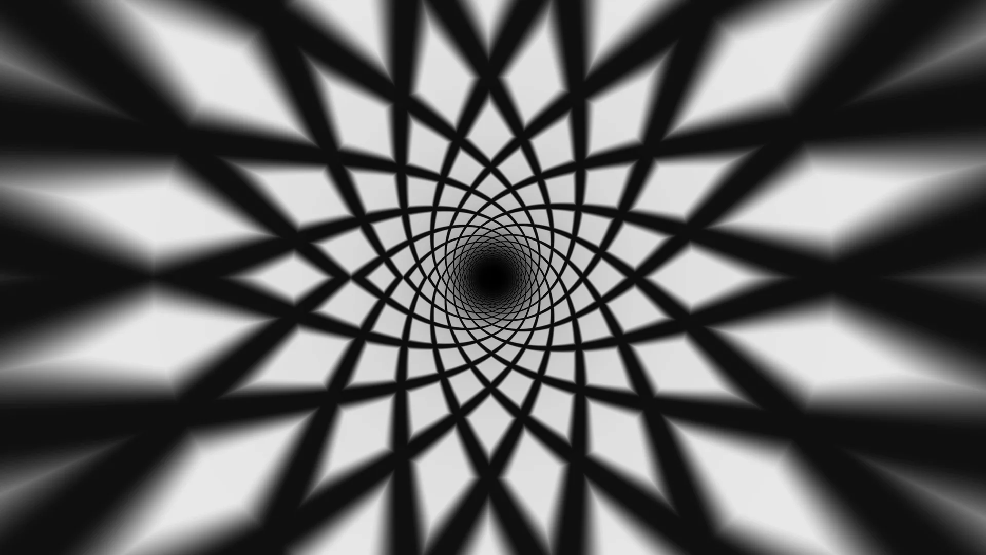 Monochrome geometric spiral tunnel — free 3840x2160 4K wallpaper image