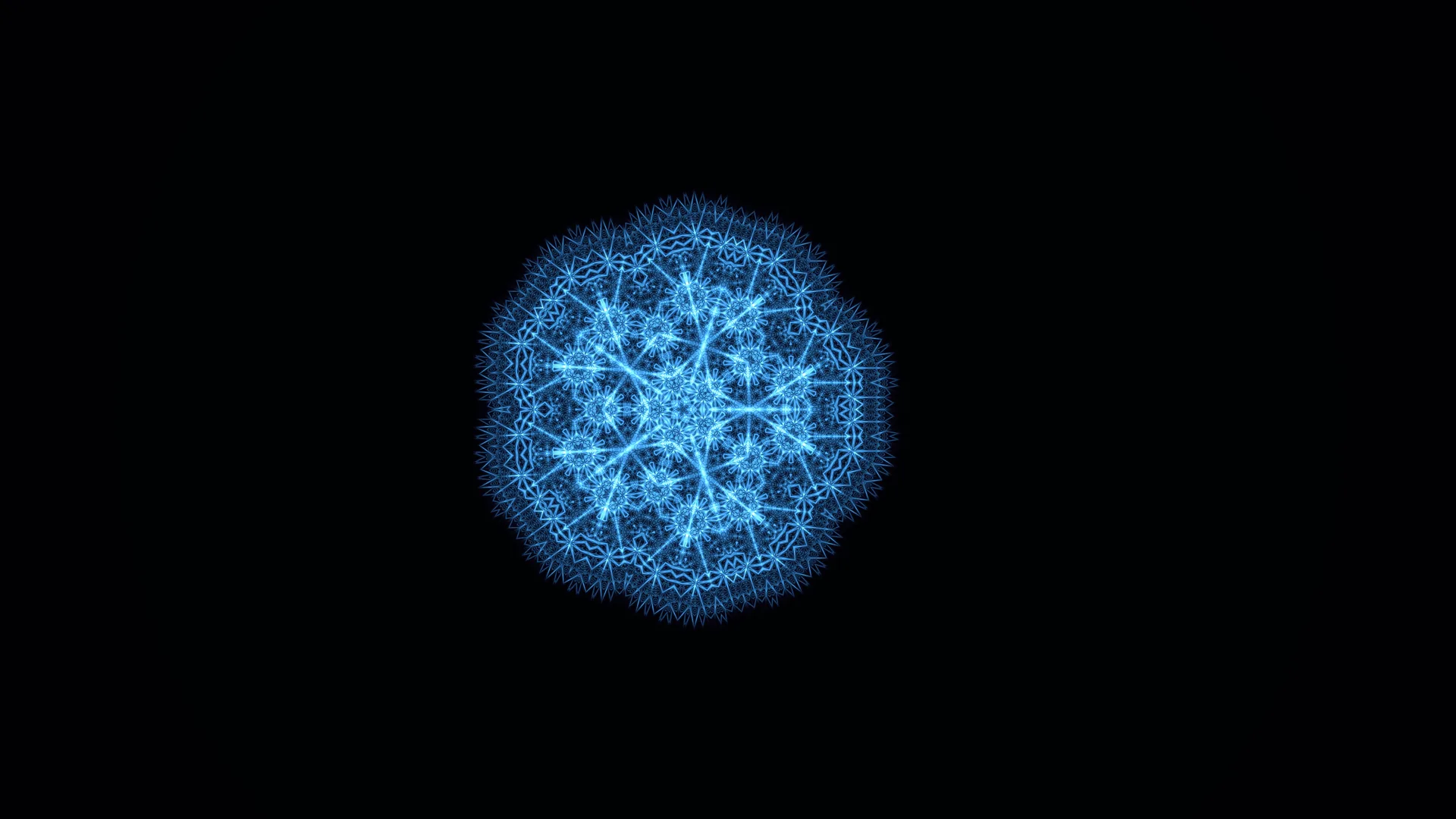 Luminous blue geometric snowflake sphere — free 3840x2160 4K wallpaper image