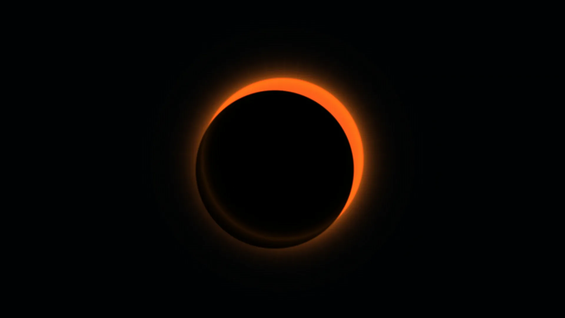 Orange crescent ring on a black field — free 3840x2160 4K wallpaper image