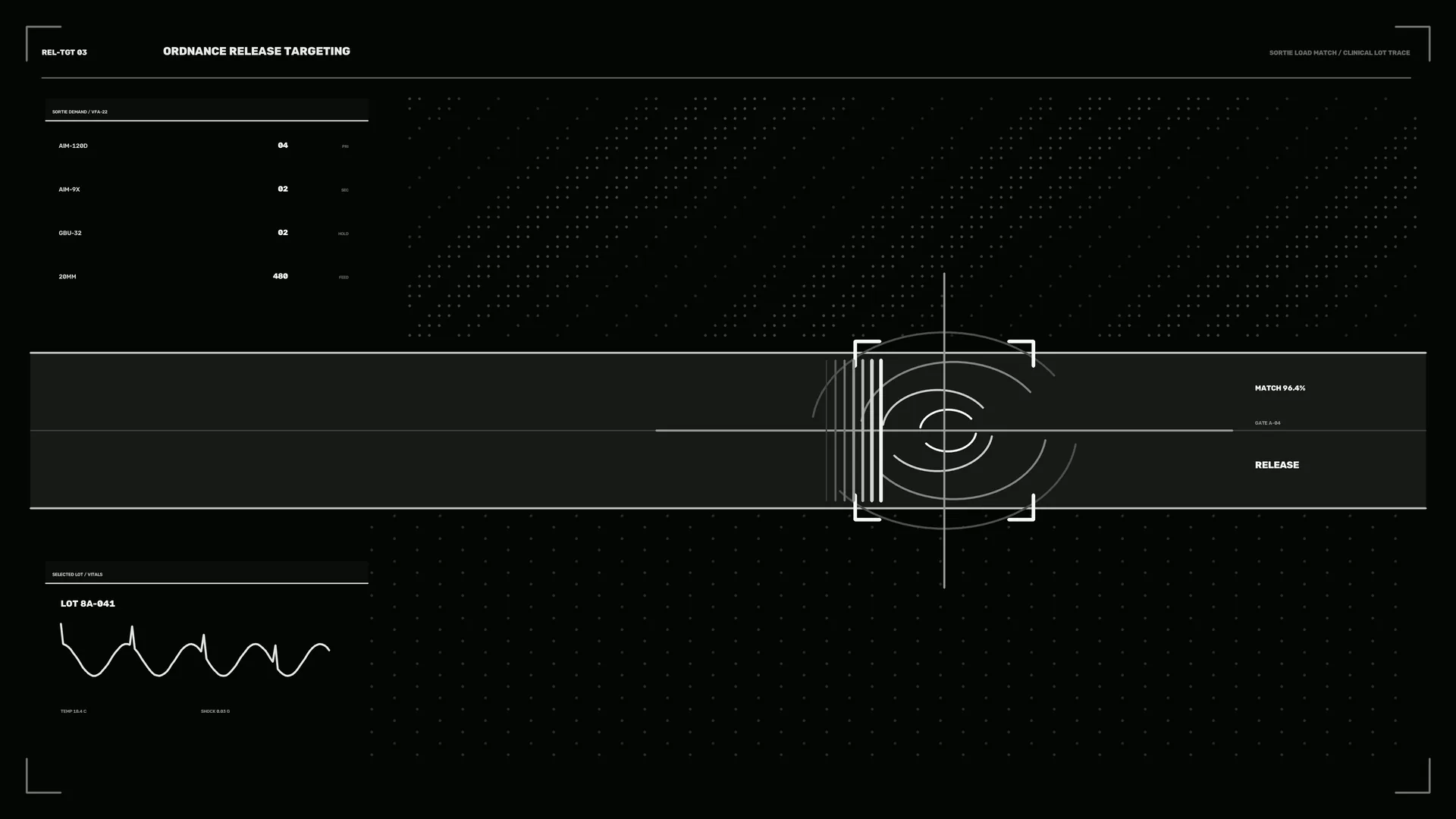 Monochrome targeting interface with radial geometry — free 3840x2160 4K wallpaper image
