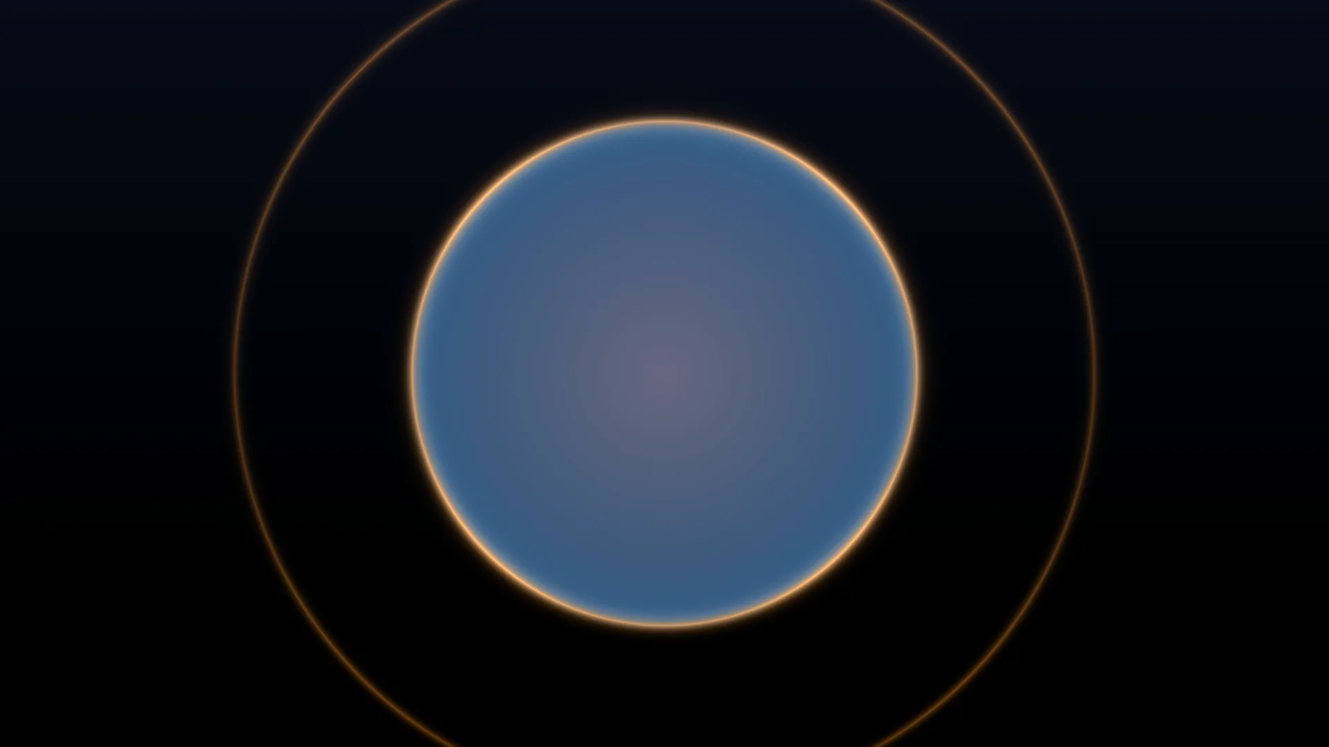 Blue orb with concentric amber rings — free 3840x2160 4K wallpaper image