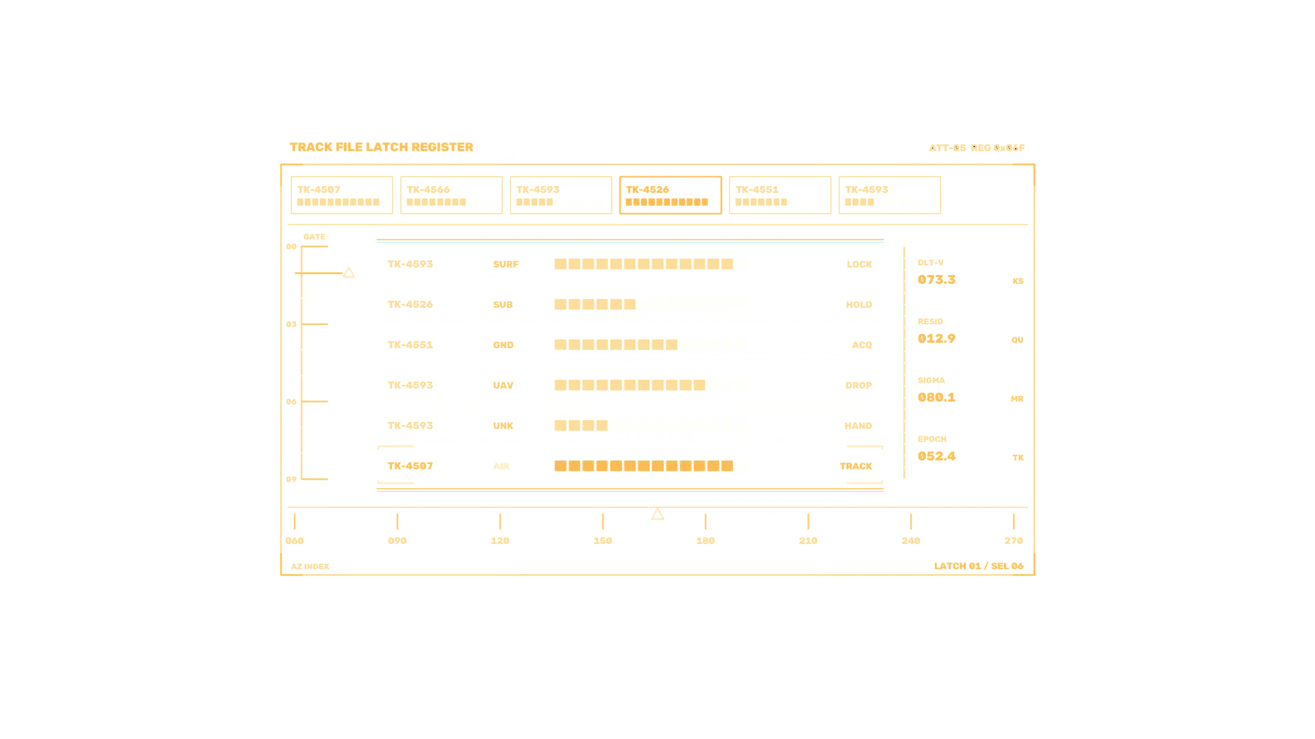 Amber System Control Panel on Black — free 3840x2160 4K wallpaper image