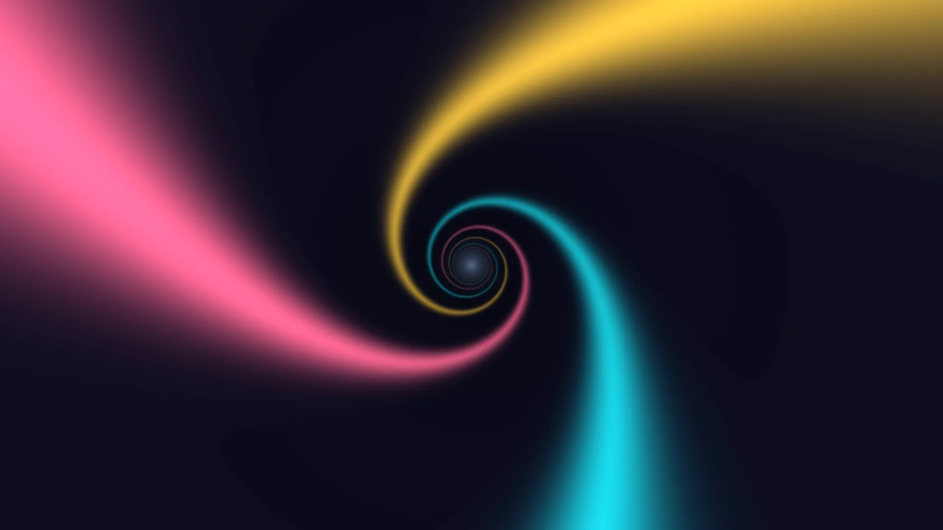 Neon spiral trails on a dark field — free 3840x2160 4K wallpaper image