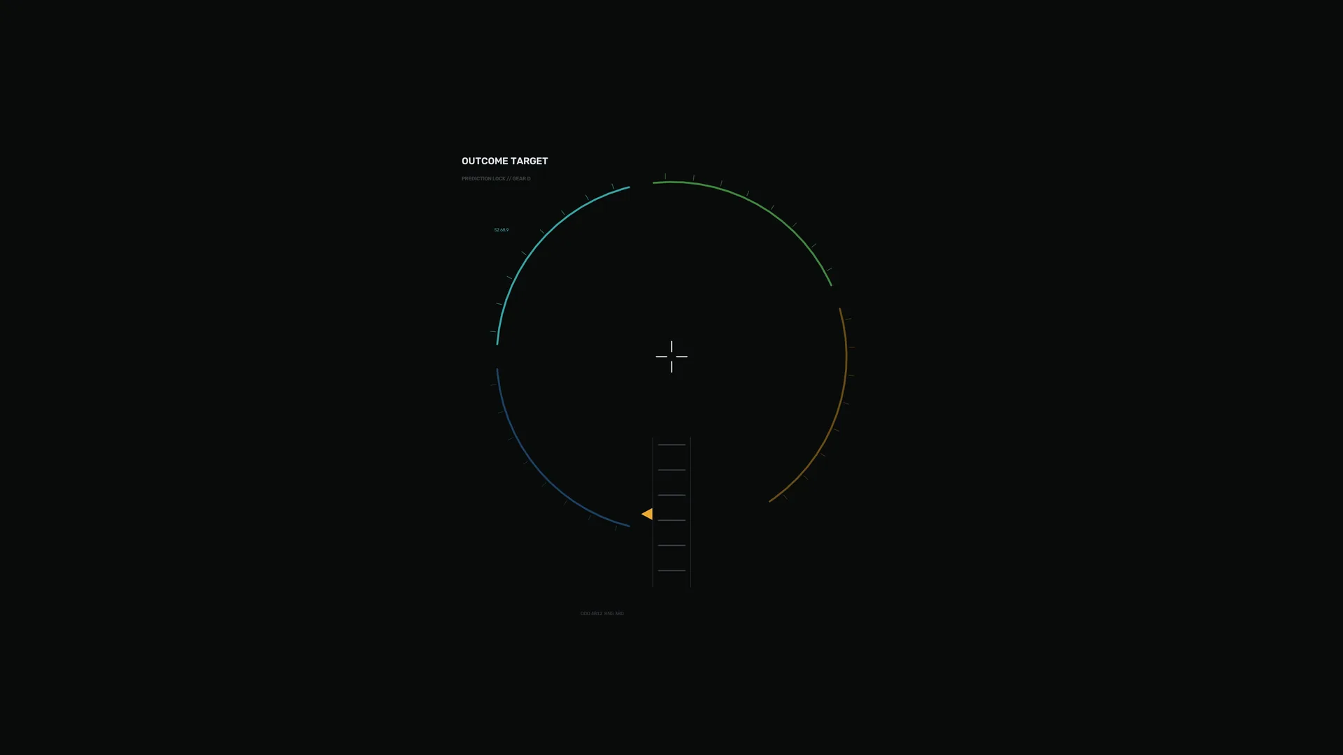Multicolor circular targeting interface on black — free 3840x2160 4K wallpaper image