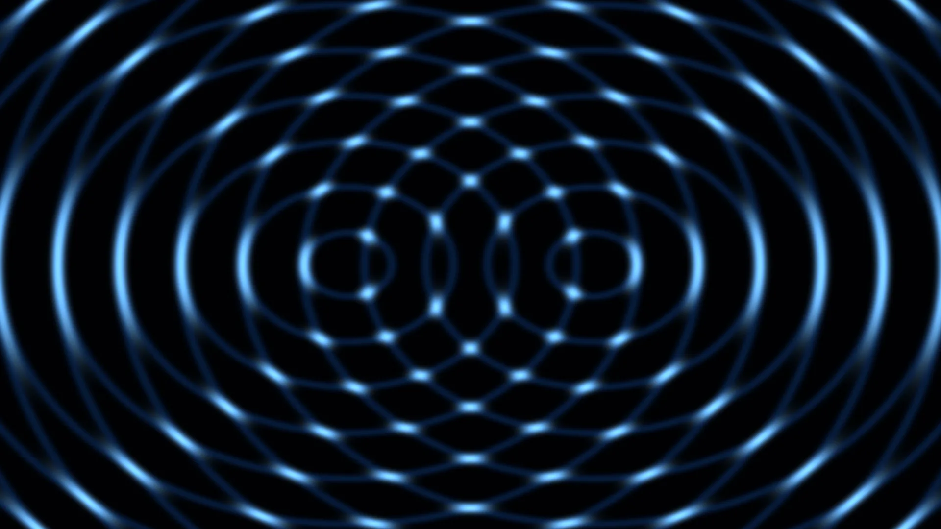 Blue concentric lattice on a black field — free 3840x2160 4K wallpaper image