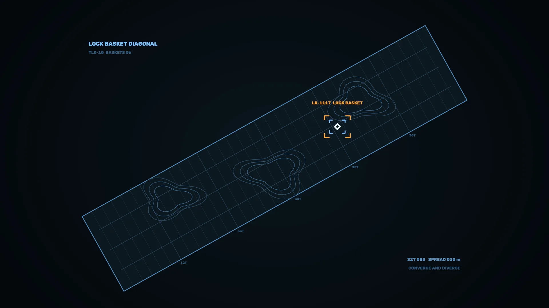 Blue tactical grid with diagonal lock basket — free 3840x2160 4K wallpaper image