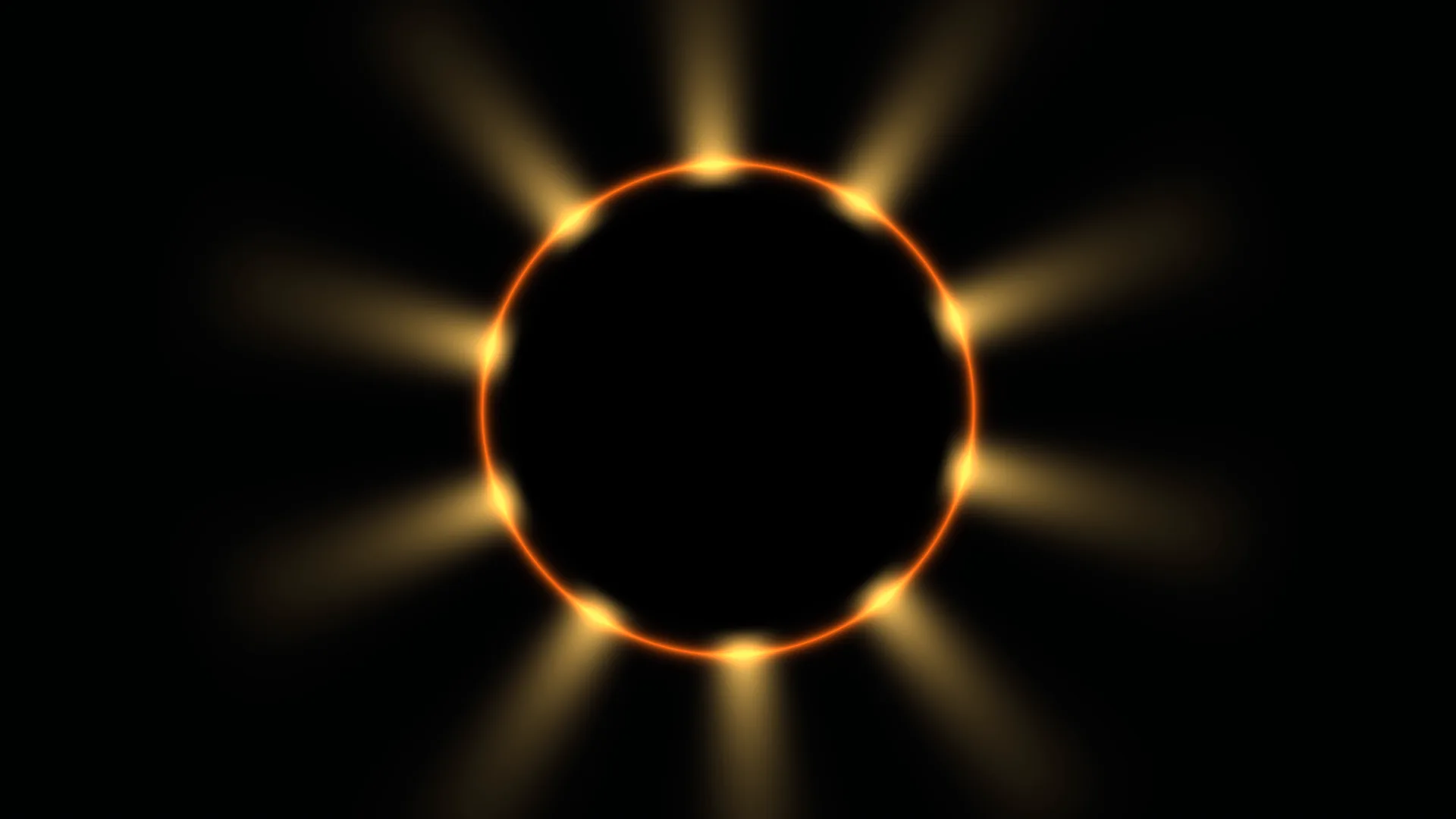 Orange luminous ring with radial golden beams — free 3840x2160 4K wallpaper image