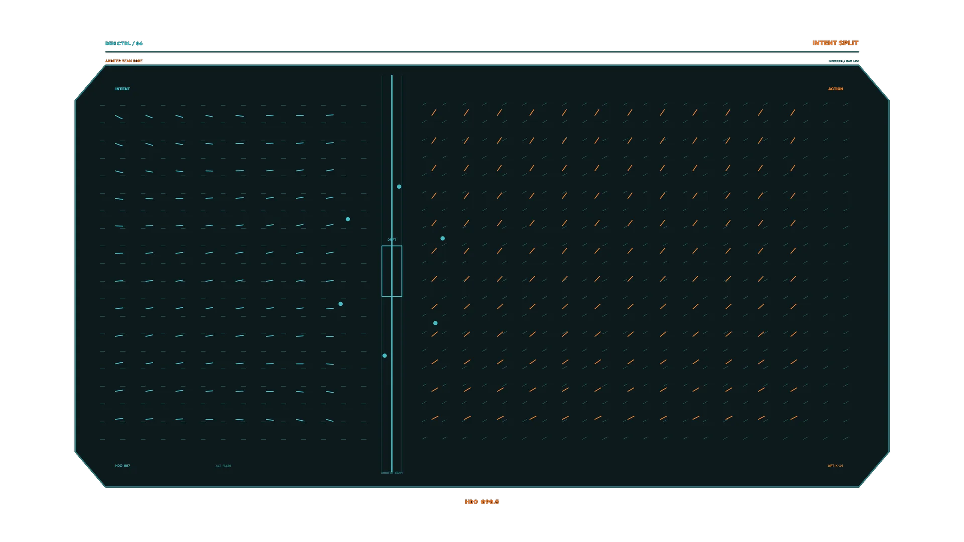 Split-field vector grid in cyan and orange — free 3840x2160 4K wallpaper image