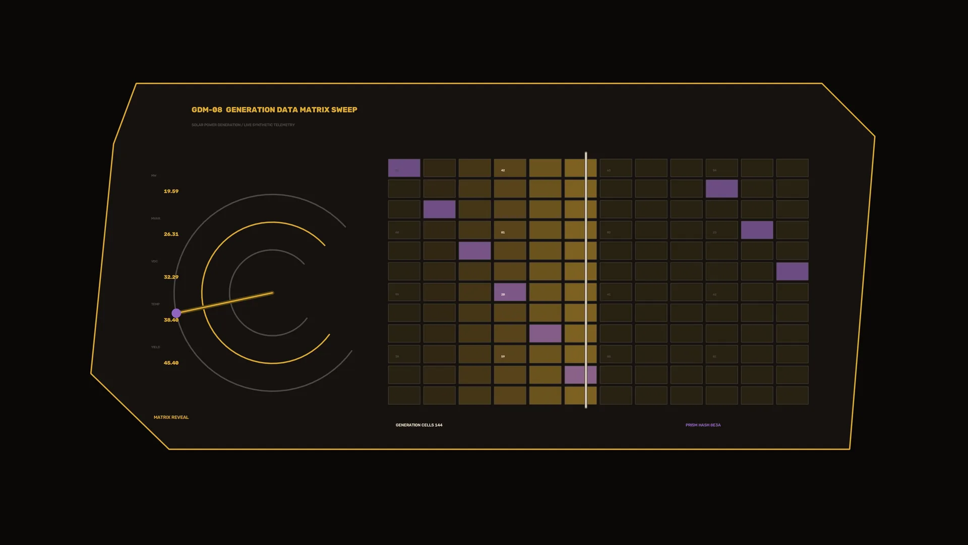 Amber Telemetry Matrix with Radial Gauge — free 3840x2160 4K wallpaper image