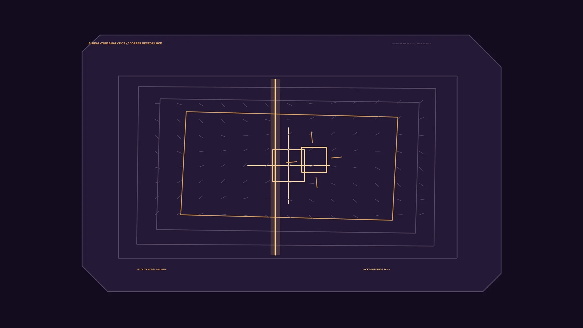Copper vector lock on a dark technical grid — free 3840x2160 4K wallpaper image