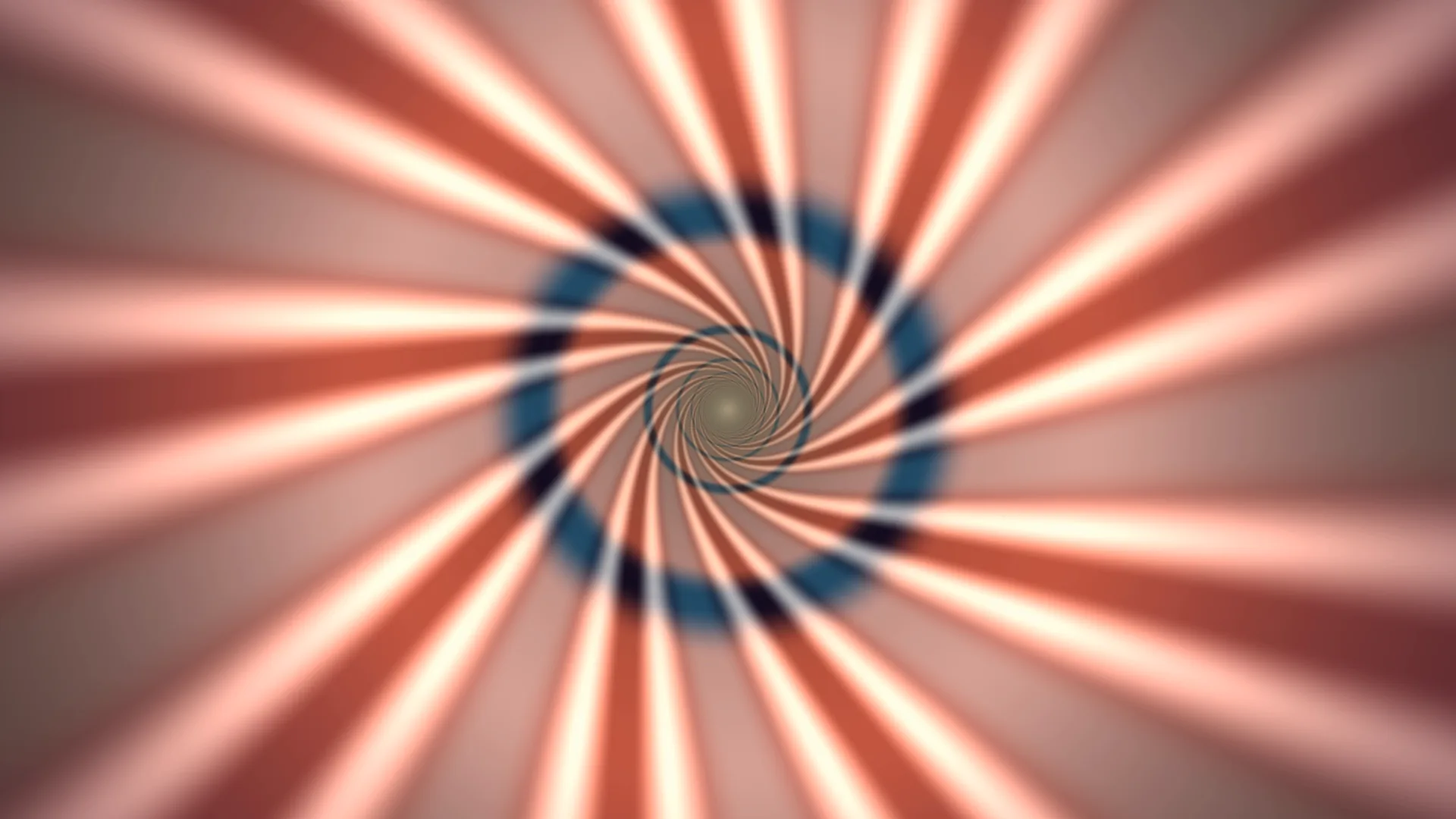 Coral Radial Spiral with Blue Ring Geometry — free 3840x2160 4K wallpaper image