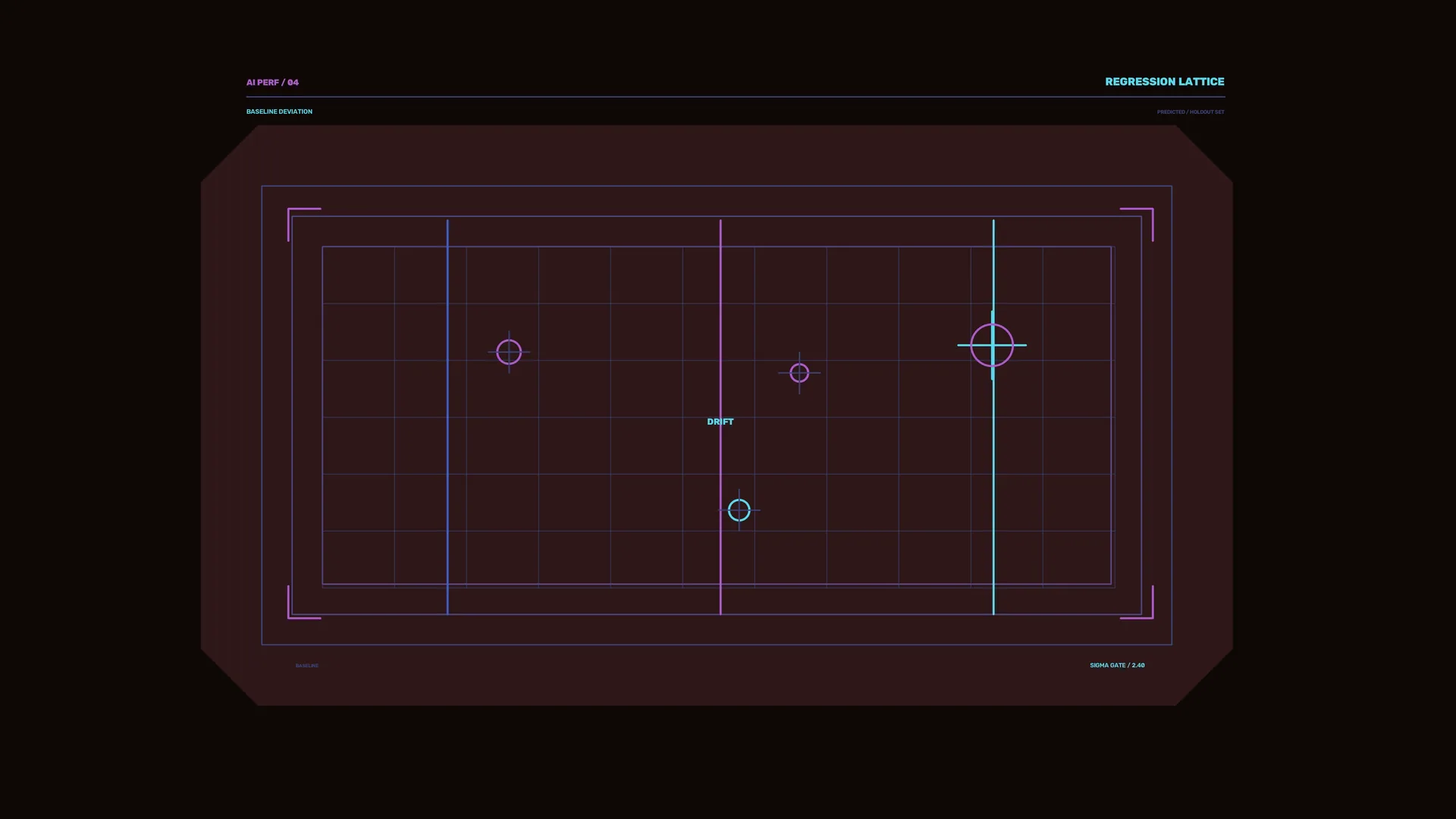 Neon regression lattice on a dark grid — free 3840x2160 4K wallpaper image