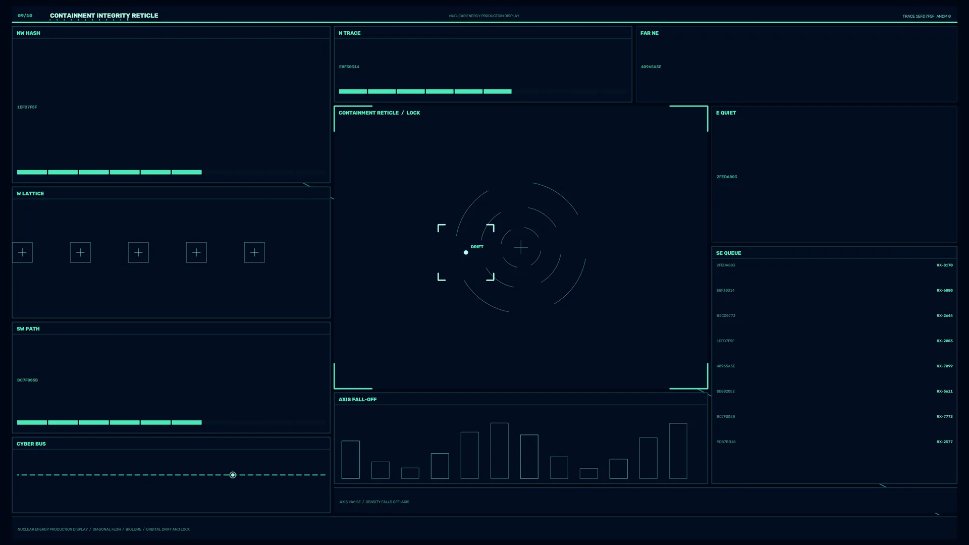 Containment reticle technical interface in teal — free 3840x2160 4K wallpaper image
