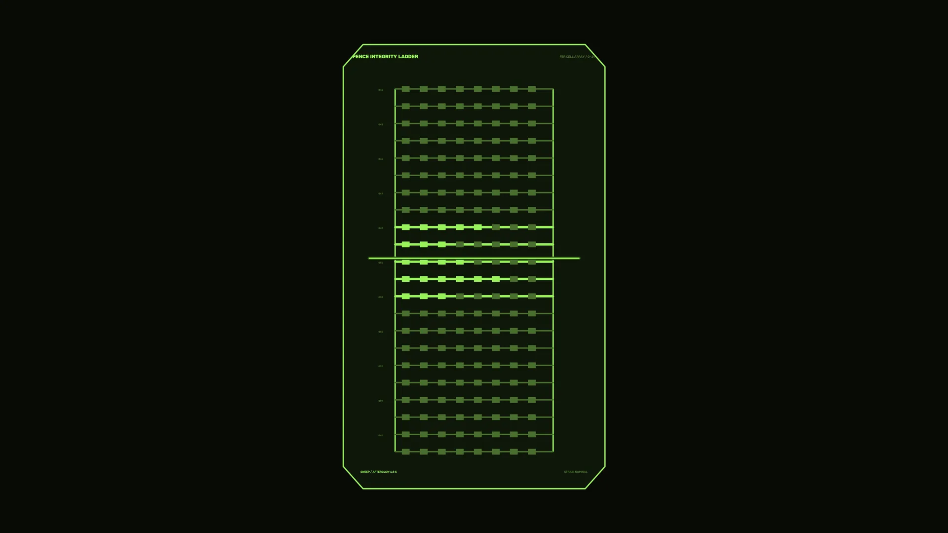 Neon green fence integrity diagram on black — free 3840x2160 4K wallpaper image