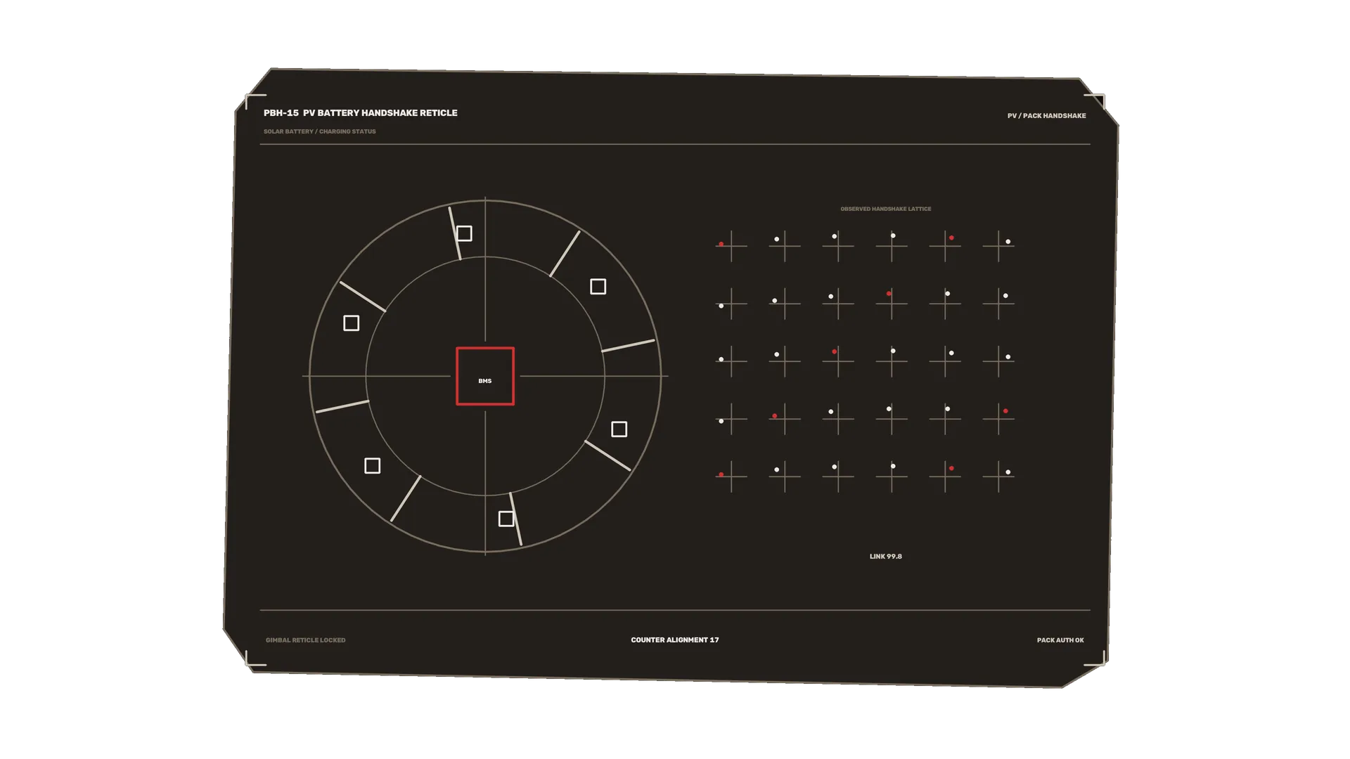 PV battery handshake reticle technical interface — free 3840x2160 4K wallpaper image