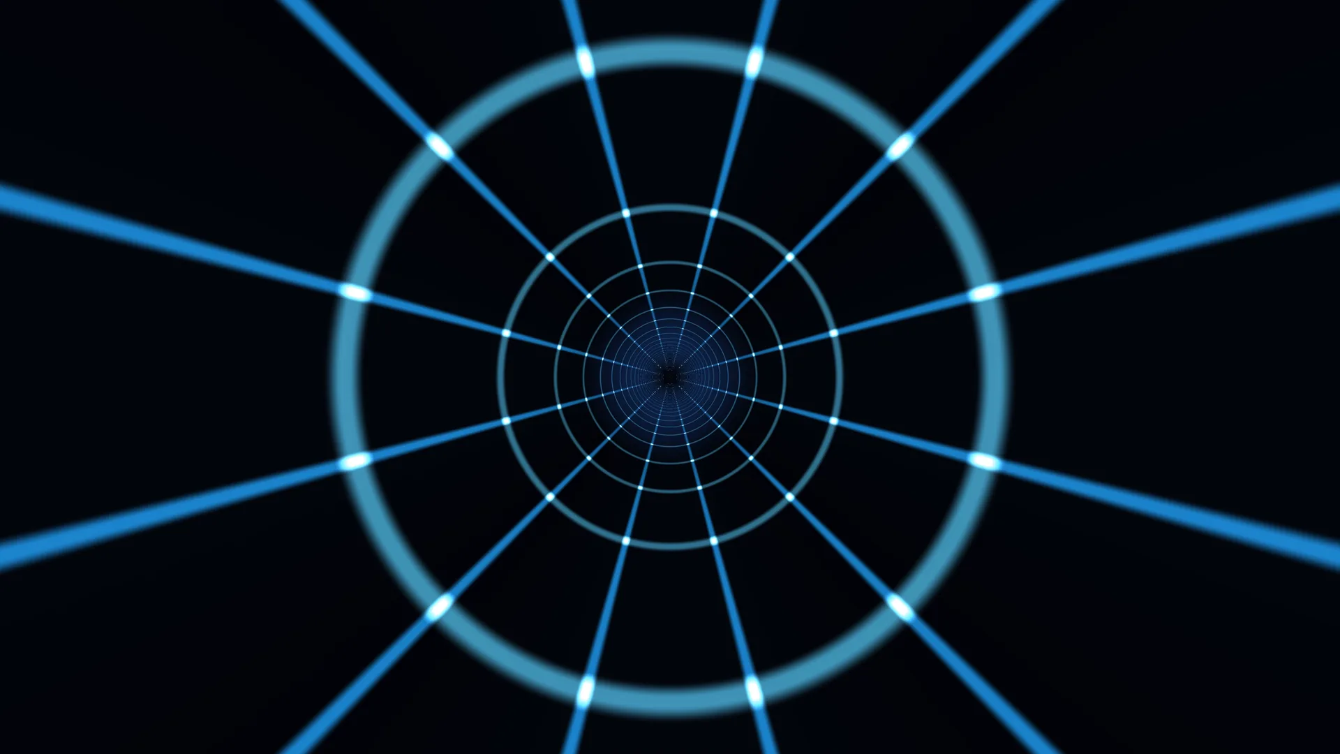 Concentric blue grid with radial light lines — free 3840x2160 4K wallpaper image