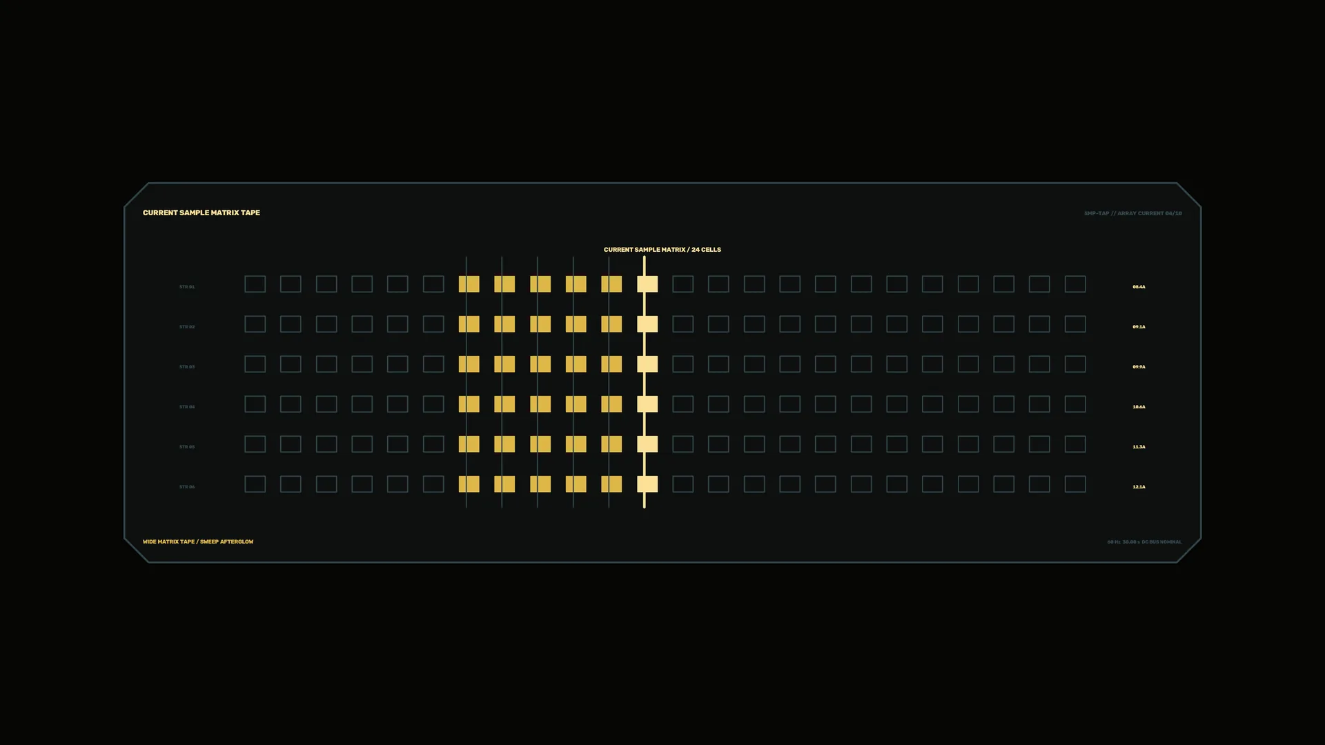 Amber matrix grid on a dark technical panel — free 3840x2160 4K wallpaper image