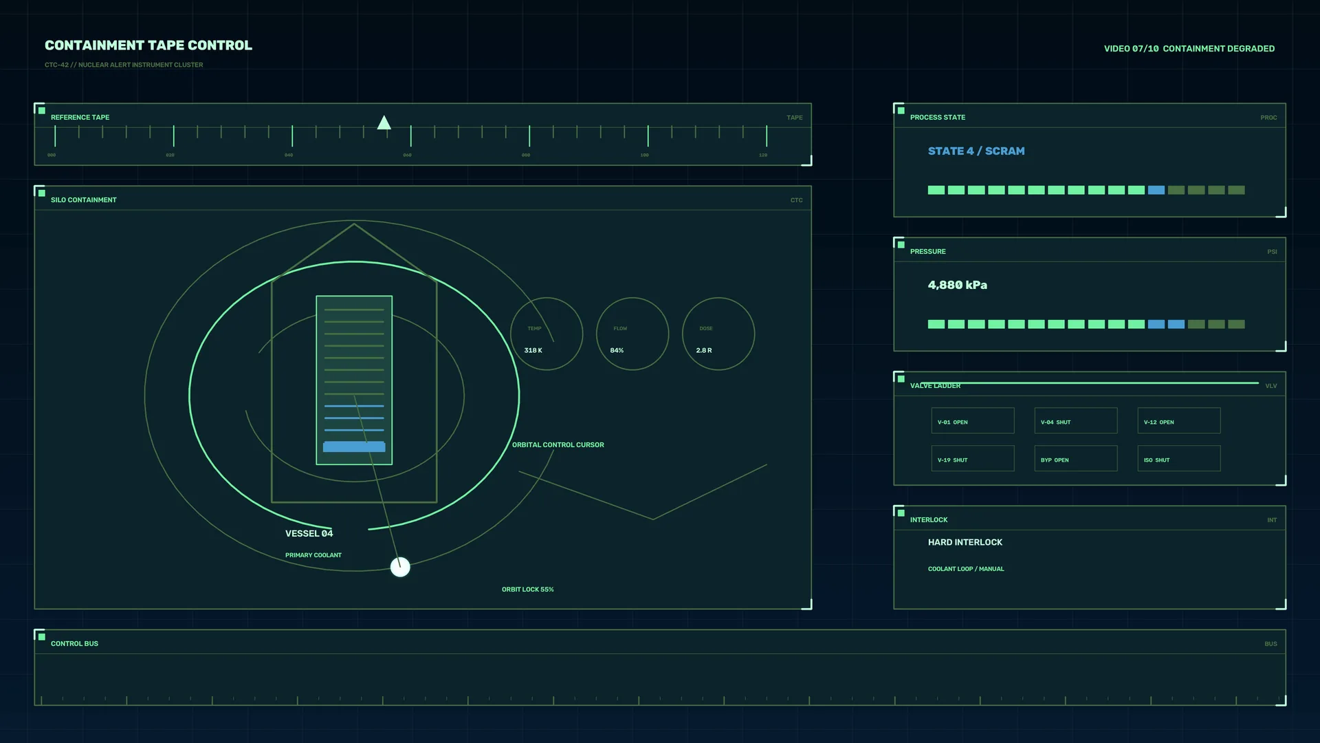Nuclear containment control interface in teal — free 3840x2160 4K wallpaper image