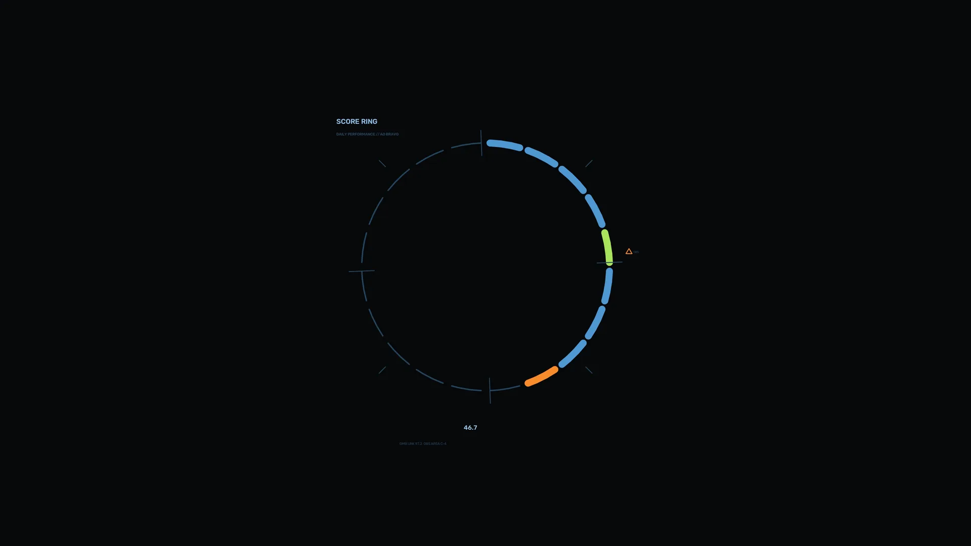 Segmented blue circular performance gauge — free 3840x2160 4K wallpaper image