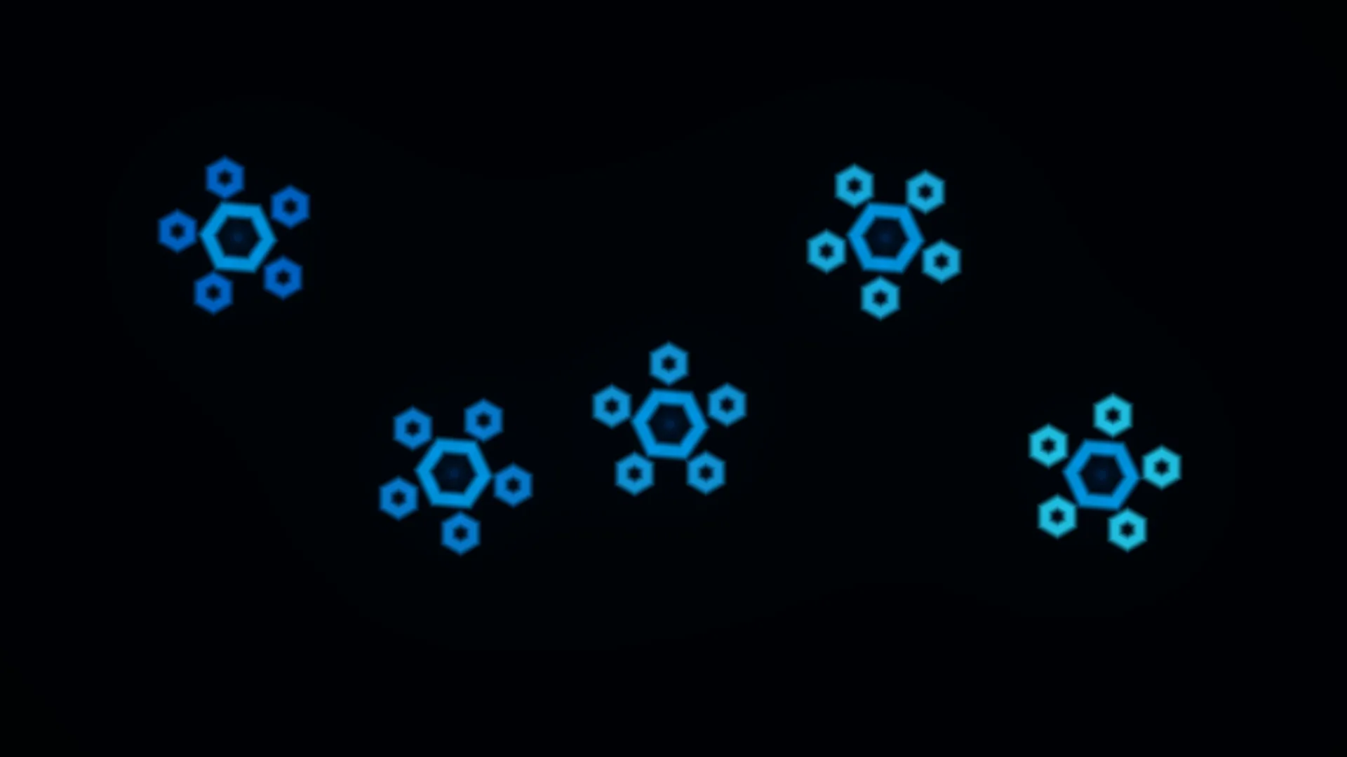 Cyan hexagon clusters on a dark field — free 3840x2160 4K wallpaper image