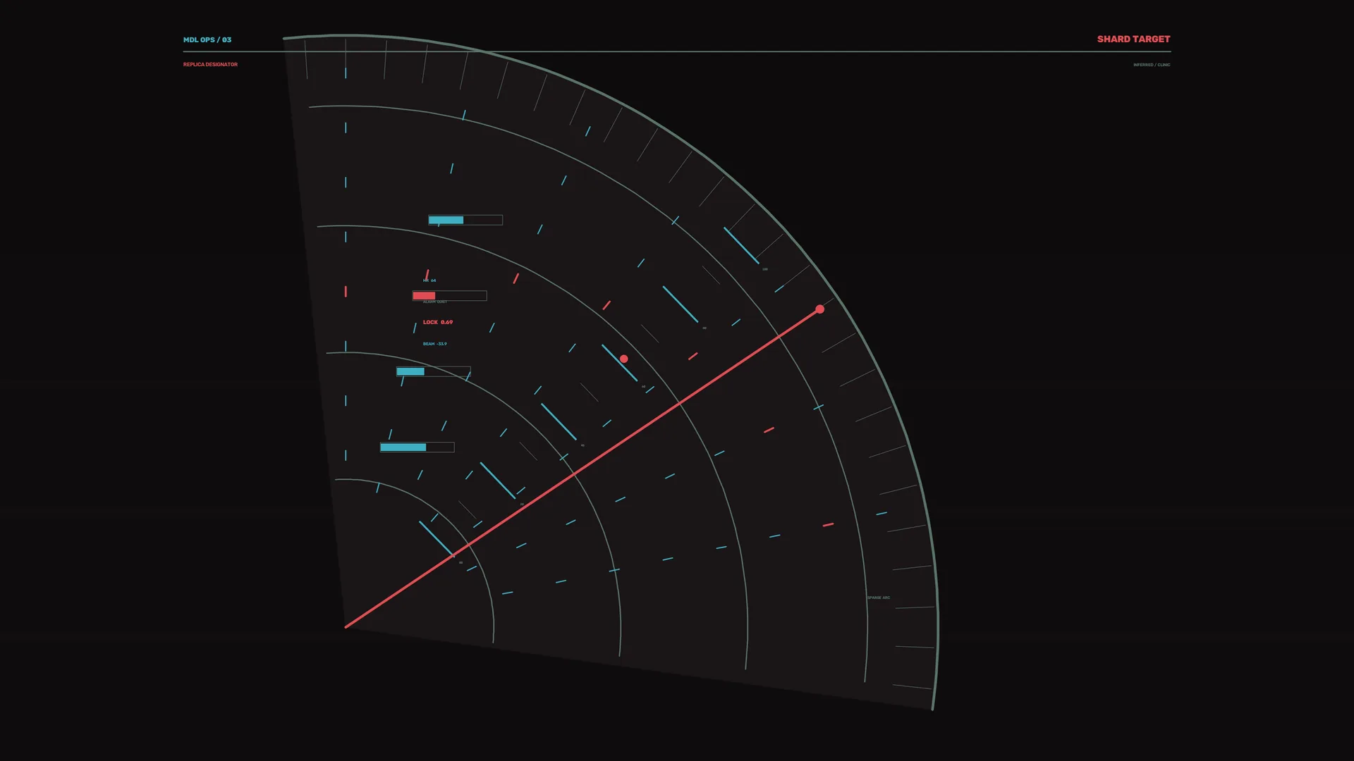 Dark radar interface with red vector trajectory — free 3840x2160 4K wallpaper image