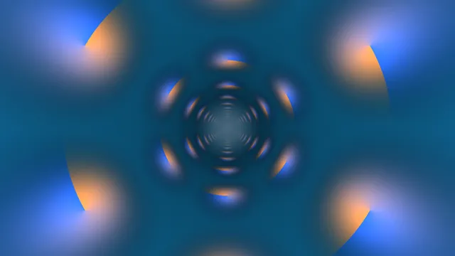 Concentric blue tunnel with orange light arcs — free 3840x2160 4K wallpaper image