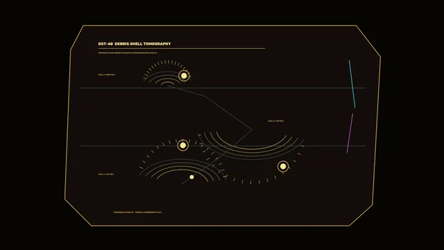 Orbital debris shell tomography diagram — free 3840x2160 4K wallpaper image