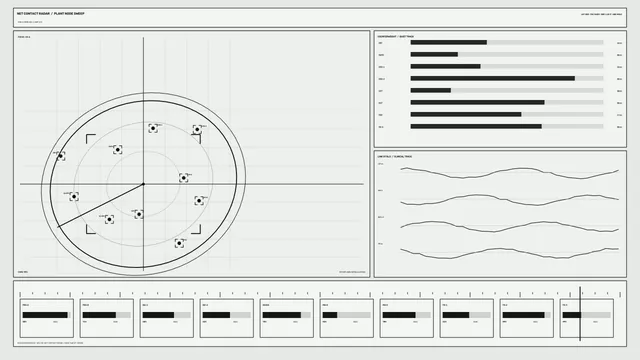 Orbital tracking dashboard with radial sweep chart — free 3840x2160 4K wallpaper image